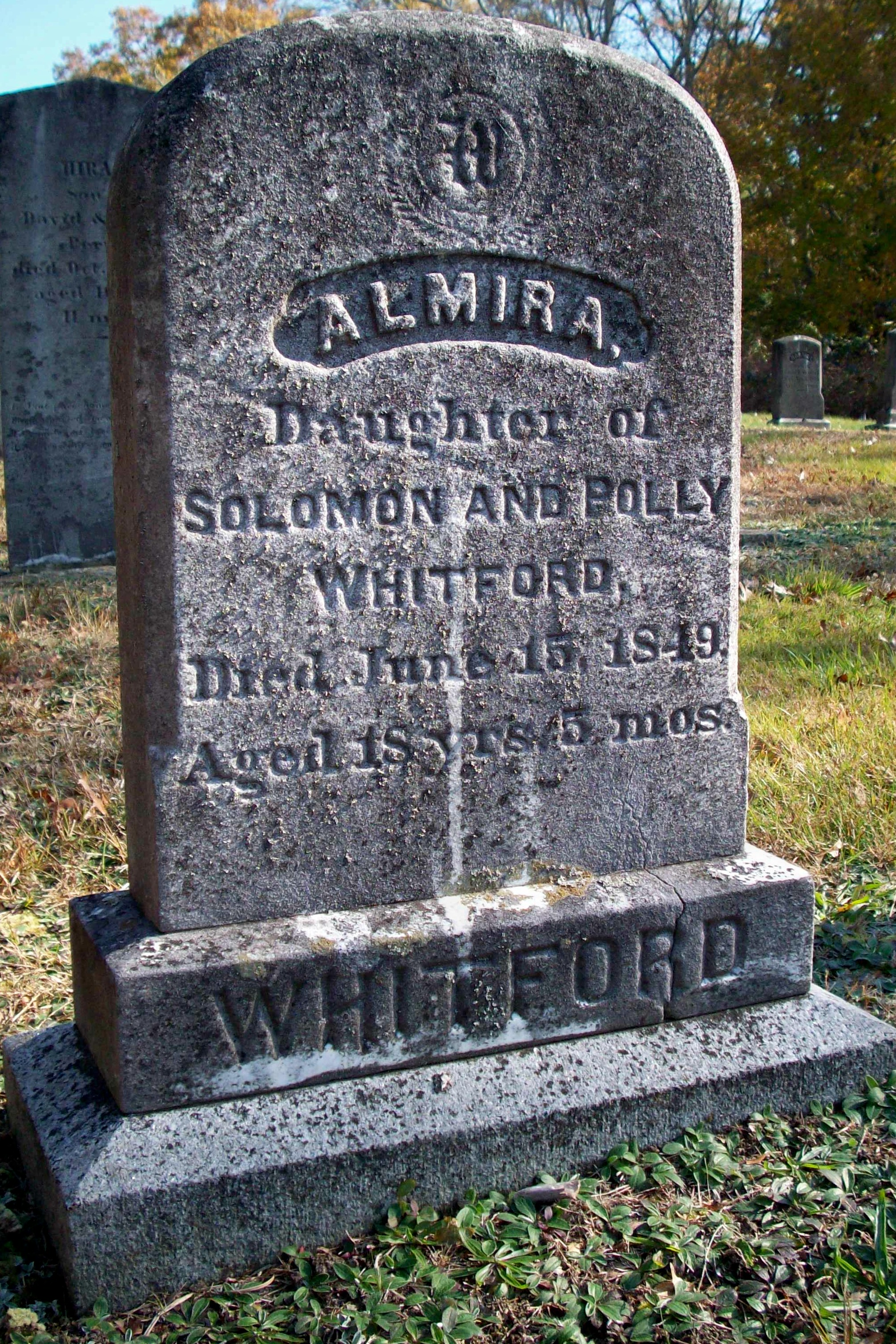 Almira Whitford 1830 – 1849 | PocassetCemetery.org